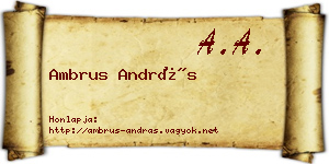 Ambrus András névjegykártya